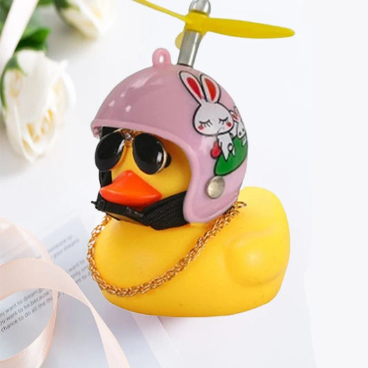 Car Broken Wind Helmet Small Yellow Duck Car Decoration