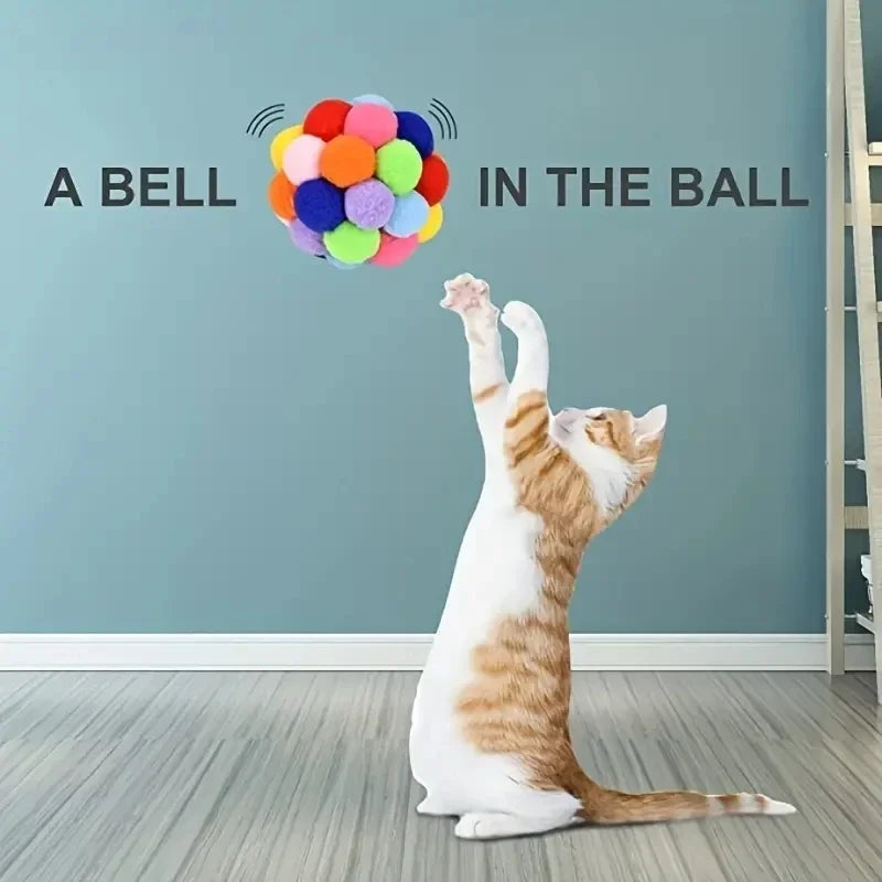 3Pcs Pet Cat Plush Ball Toy