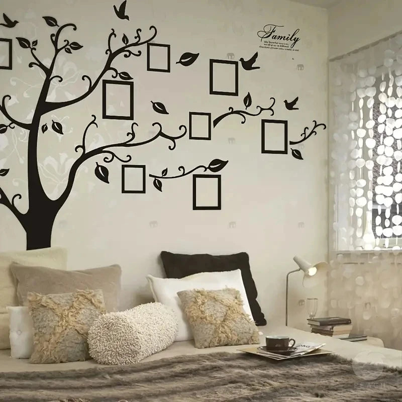 Big Size Wall Sticker,Family Tree Wall Decal With Photo Frames