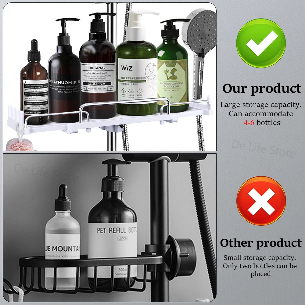 Extendable Shower Shelf Bathroom Shelf Without Drilling