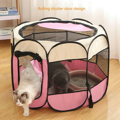Cats and Dogs Delivery Room | Foldable Octagonal Pet Playpen Tent