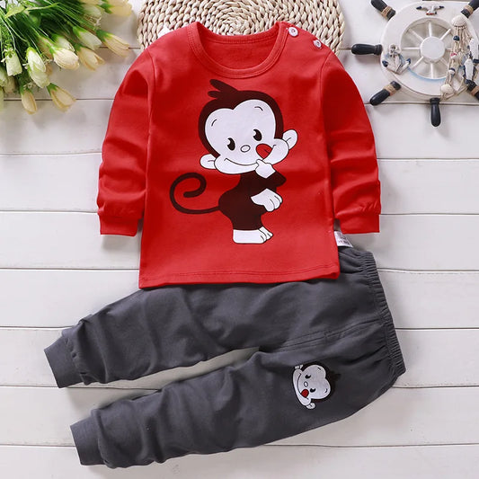 Sleepwear Pajamas For Boys Long Sleeve Tops+Pants