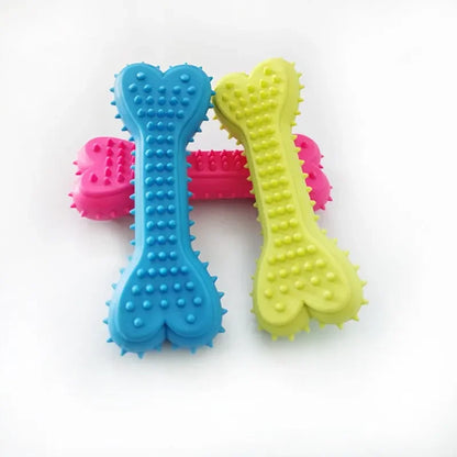 Pet Soft Rubber Bite-resistance Bone Shape Teeth Grinding Chewing Toy