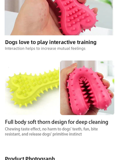 Pet Soft Rubber Bite-resistance Bone Shape Teeth Grinding Chewing Toy