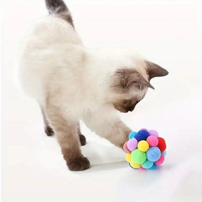3Pcs Pet Cat Plush Ball Toy