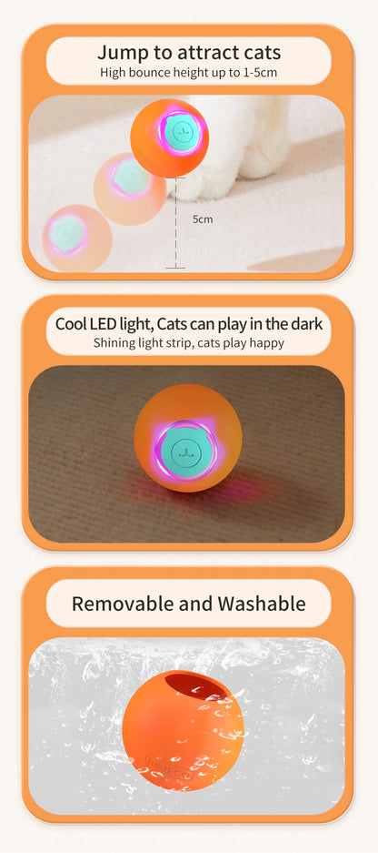 Smart Pet Cat Bouncing Automatic Rolling Ball Toy