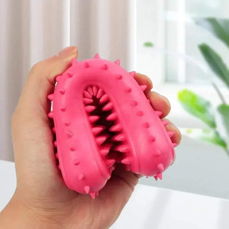 Pet Soft Rubber Bite-resistance Bone Shape Teeth Grinding Chewing Toy