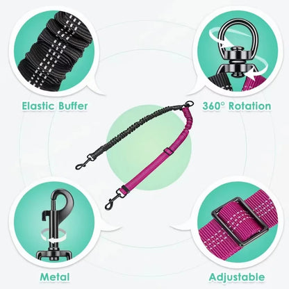 16ft Long Dual Pet Dog Cat Leash Adjustable Strap