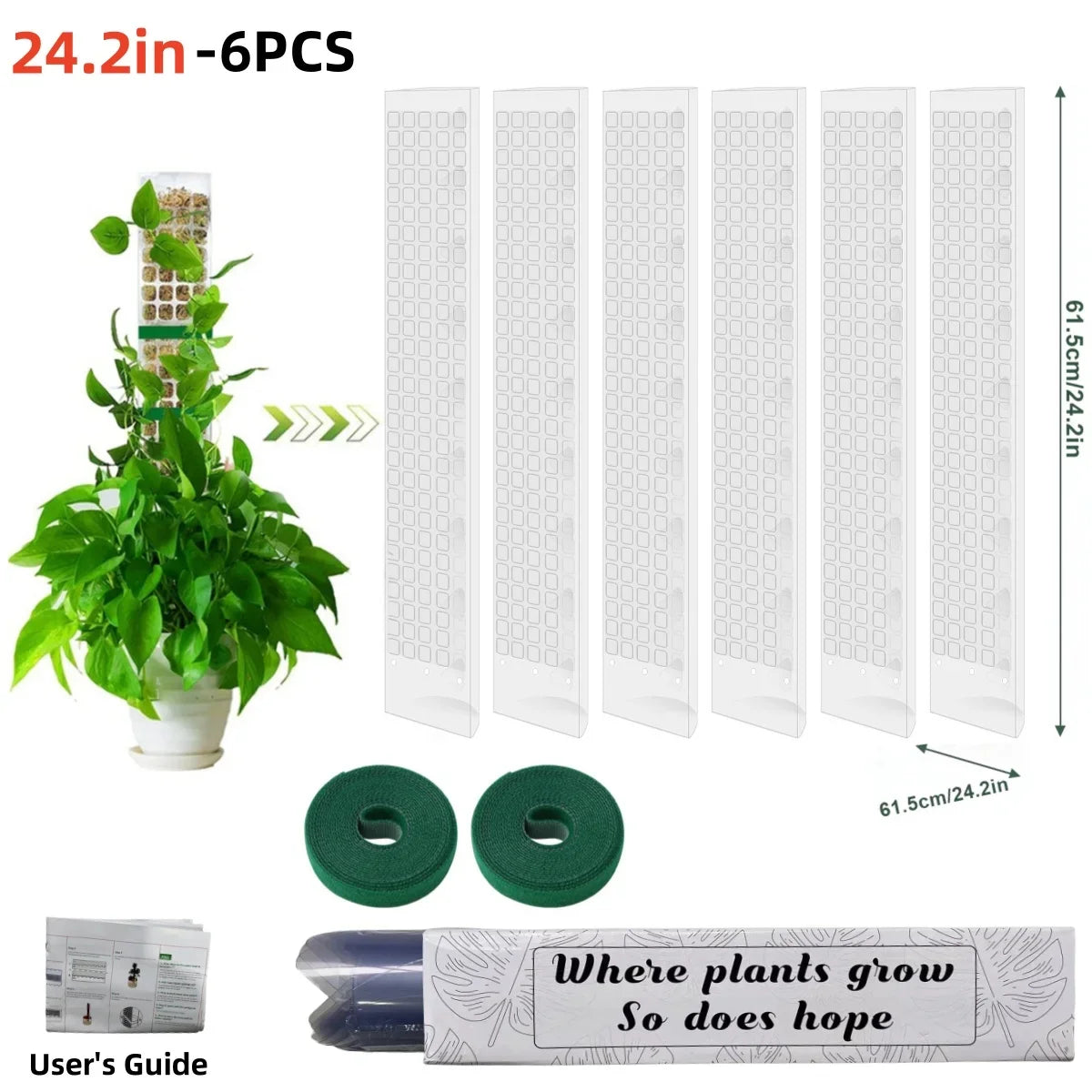 Moss Pole Plastic Plant Stand
