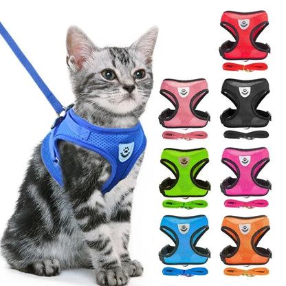 Pet Cat Harness Leash Adjustable