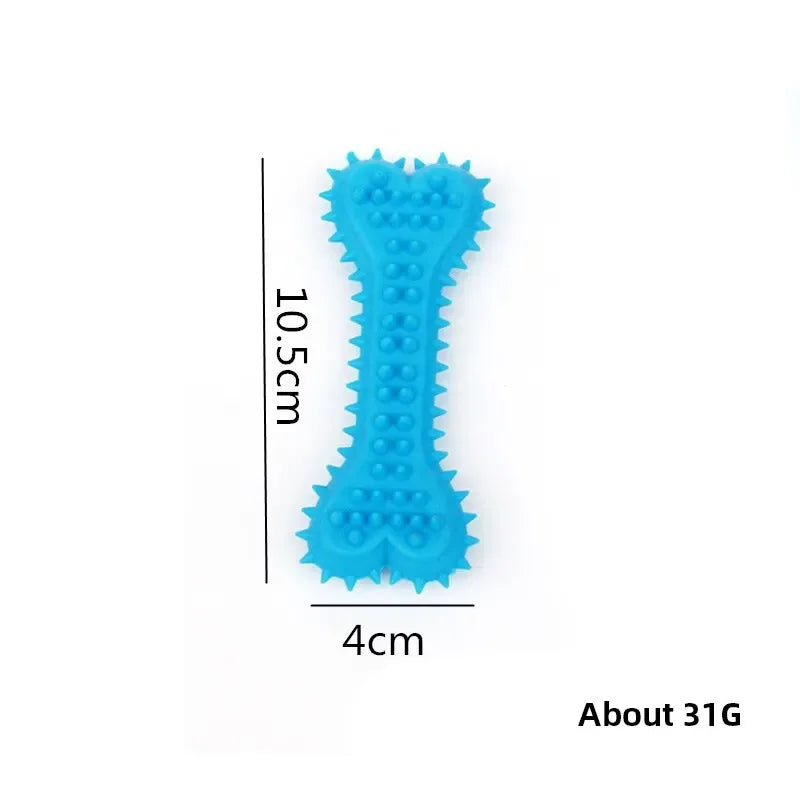 Pet Soft Rubber Bite-resistance Bone Shape Teeth Grinding Chewing Toy
