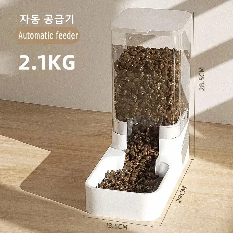 Pet Cat Dog Automatic Feeder Water Bowl High Capacity