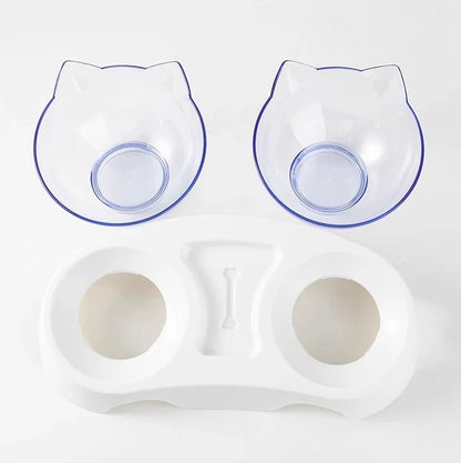 Non-Slip Double Pet Cat Bowl With Stand