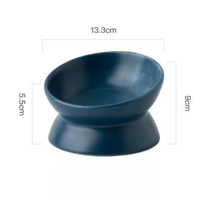 Elevated 15° Tilted Raised Food Feeding Dish Bowl