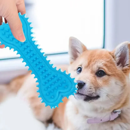 Pet Soft Rubber Bite-resistance Bone Shape Teeth Grinding Chewing Toy
