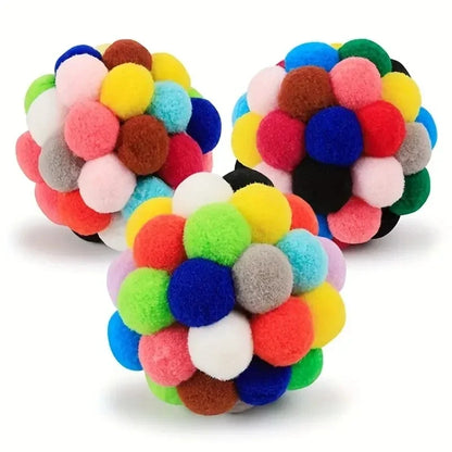 3Pcs Pet Cat Plush Ball Toy