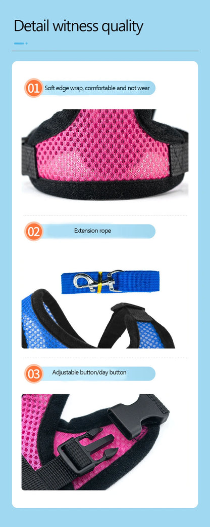 Pet Cat Dog Harness Leash Adjustable