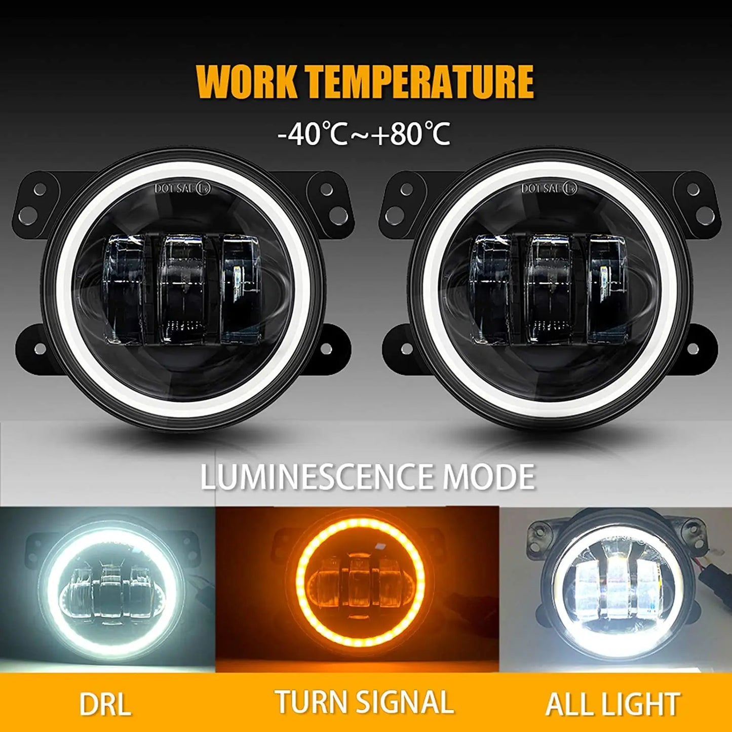 4 Inch LED Fog Lights Round Car Driving Light