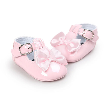 Classic Bowknot Rubber Sole Anti-slip Baby Girls Shoes