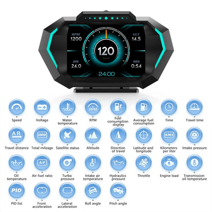 Digital Dashboard Head Up Display Real-Time Car Speedometer