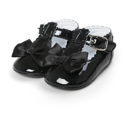 Classic Bowknot Rubber Sole Anti-slip Baby Girls Shoes