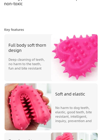 Pet Soft Rubber Bite-resistance Bone Shape Teeth Grinding Chewing Toy