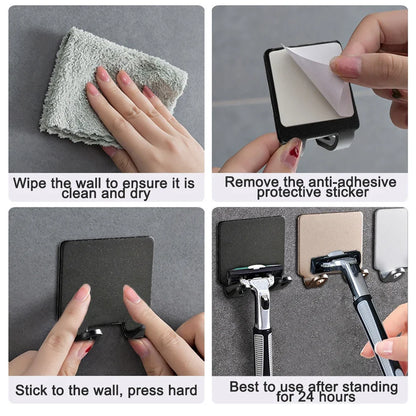 Punch Free Shaving Razor Holder Storage Hook
