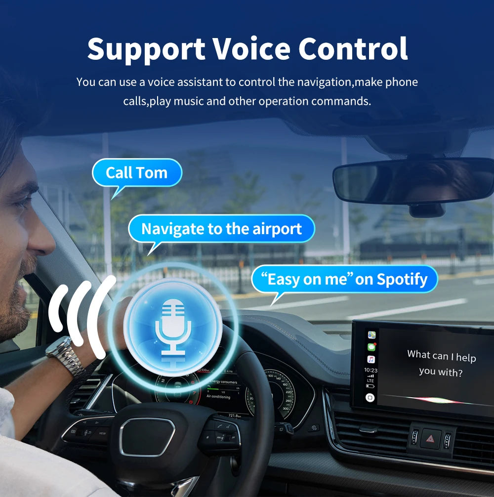 Wireless 2 in1 CarPlay Adapter for Apple iPhone Android
