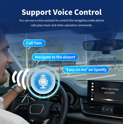Wireless 2 in1 CarPlay Adapter for Apple iPhone Android