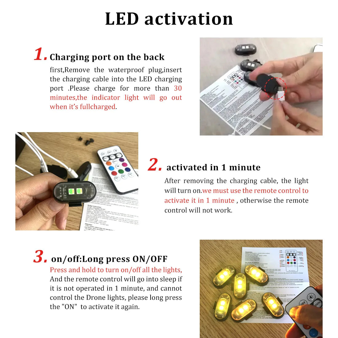 Wireless Remote Control Car LED Light