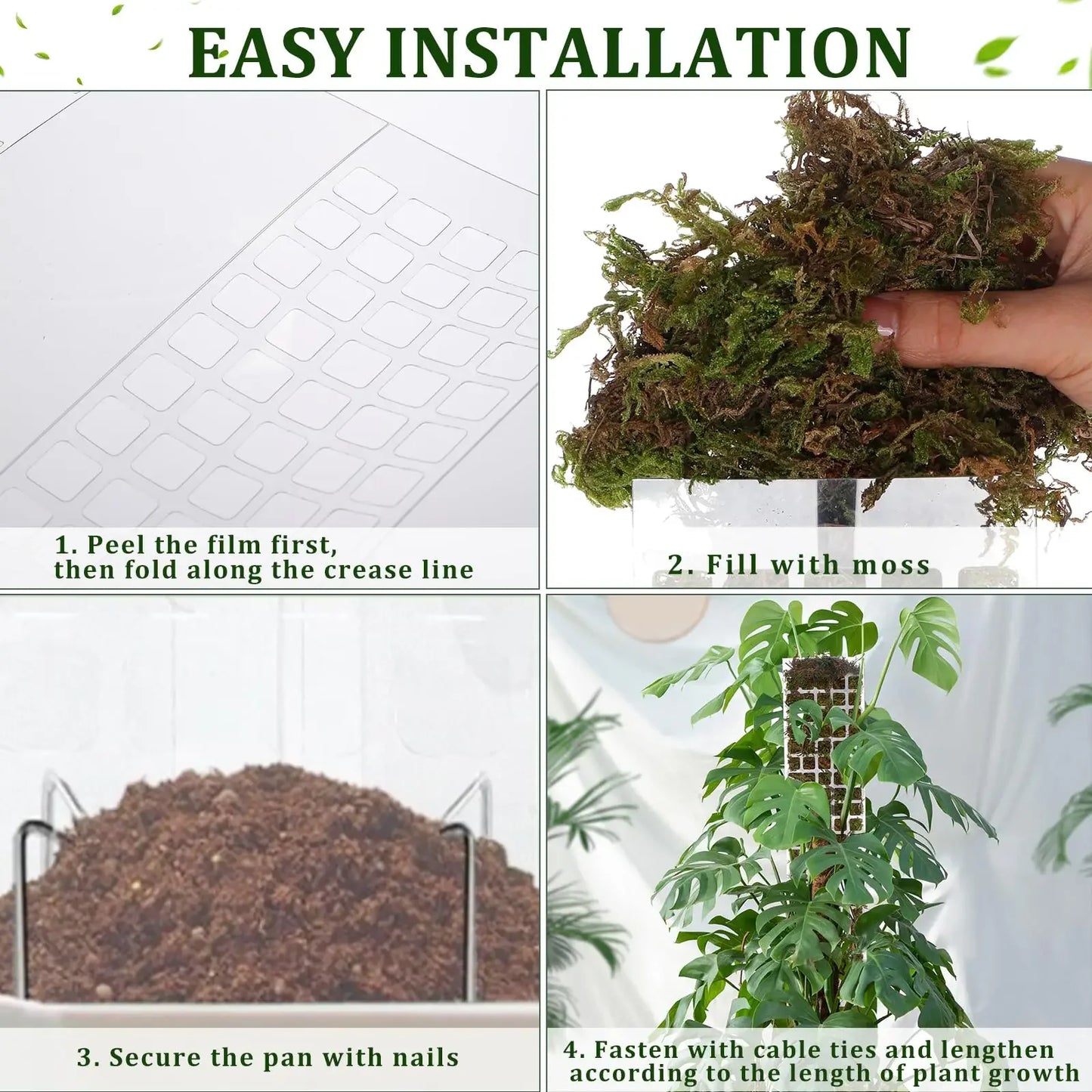 Moss Pole Plastic Plant Stand