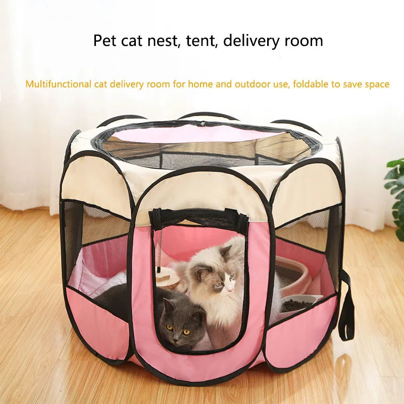Cats and Dogs Delivery Room | Foldable Octagonal Pet Playpen Tent