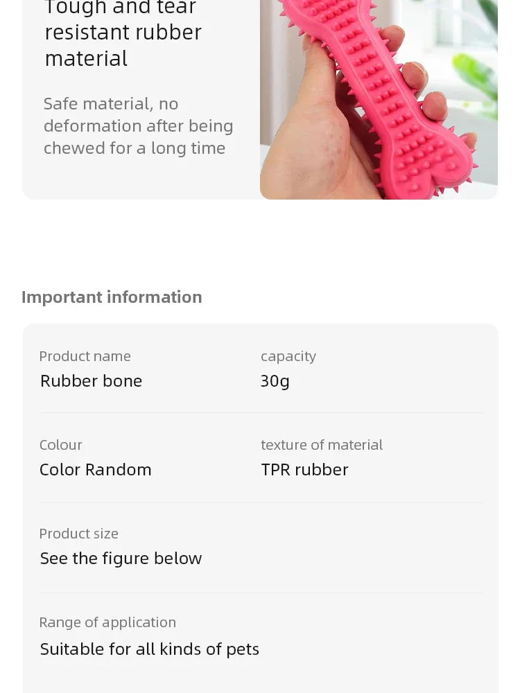 Pet Soft Rubber Bite-resistance Bone Shape Teeth Grinding Chewing Toy