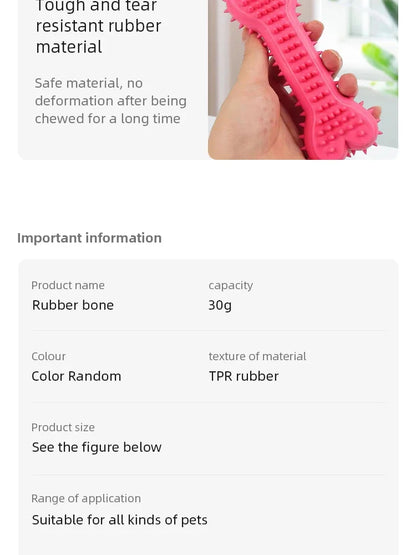 Pet Soft Rubber Bite-resistance Bone Shape Teeth Grinding Chewing Toy