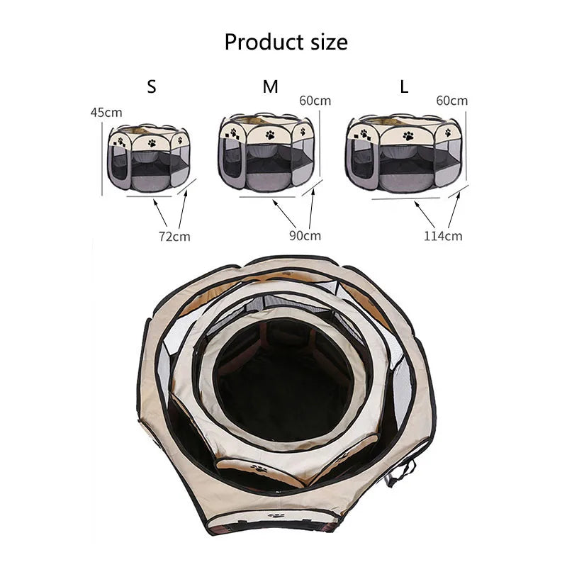Cats and Dogs Delivery Room | Foldable Octagonal Pet Playpen Tent