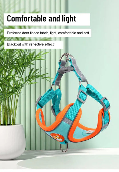 Adjustable No Pull Pet Reflective Harness Leash Set