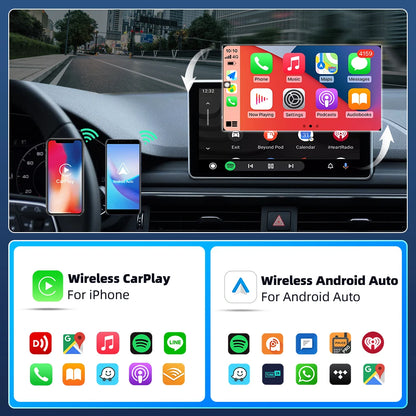 Wireless 2 in1 CarPlay Adapter for Apple iPhone Android
