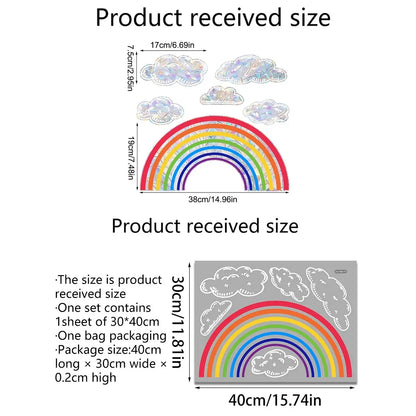 Rainbow Clouds, Sunlight Refraction Wall Stickers, Window Stickers