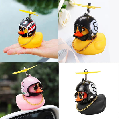 Car Broken Wind Helmet Small Yellow Duck Car Decoration