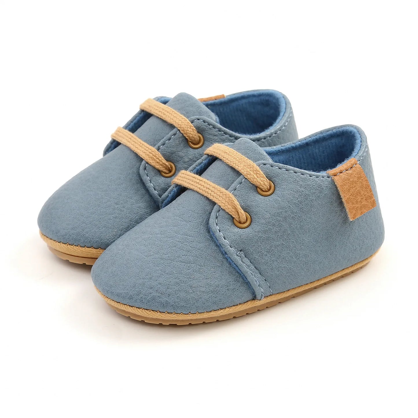 Retro Leather Rubber Sole Anti-slip First Walkers Shoes