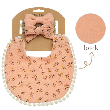 3Pcs/Set Baby Flower Bibs & Headbands Bow
