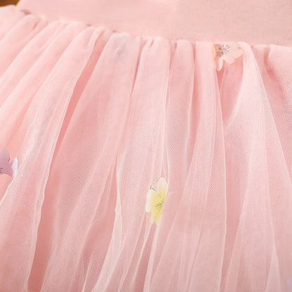 Baby Girl Flower Embroidered Bow Half Skirt
