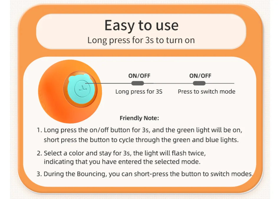 Smart Pet Cat Bouncing Automatic Rolling Ball Toy
