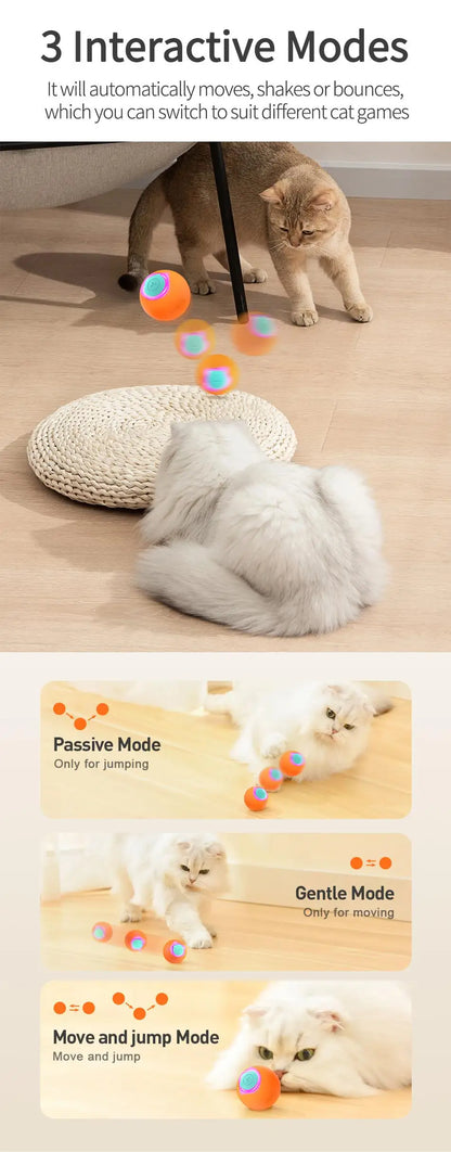Smart Pet Cat Bouncing Automatic Rolling Ball Toy