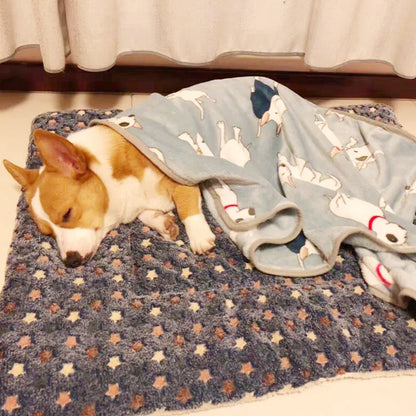 Flannel Thickened Dog Bed Mat Soft Pet Sleeping Mat for Dogs Cats
