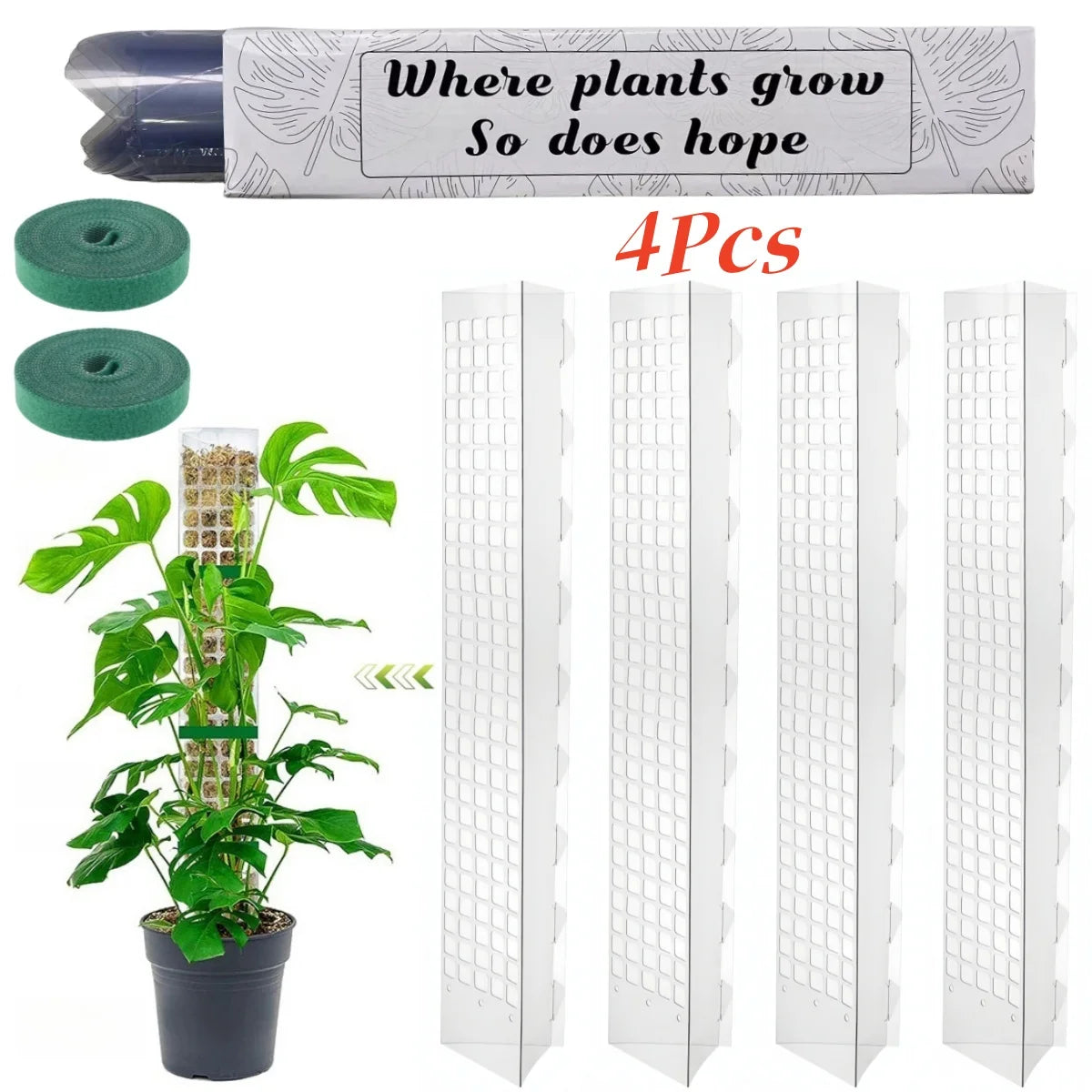 Moss Pole Plastic Plant Stand