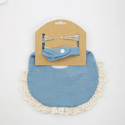 3Pcs/Set Baby Solid Muslin Cotton Bamboo Bib Adjustable