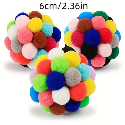 3Pcs Pet Cat Plush Ball Toy