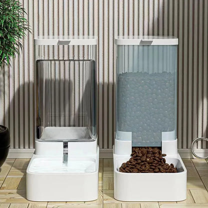 Pet Cat Dog Automatic Feeder Water Bowl High Capacity